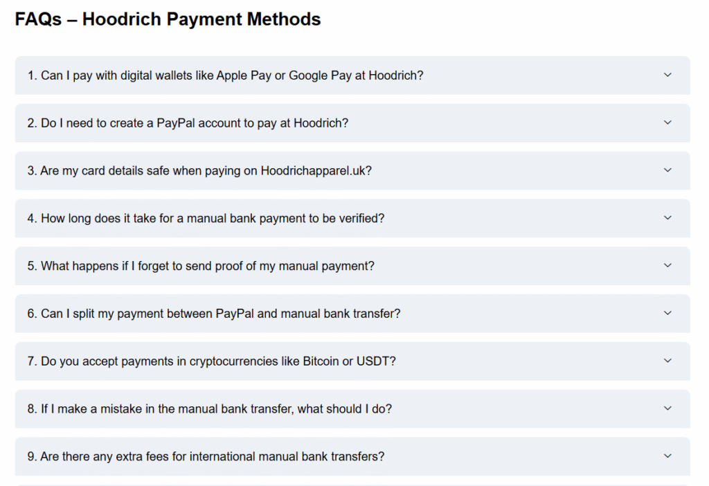 FAQs – Hoodrich Payment Methods